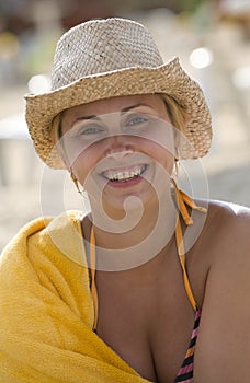 The happy girl on a beach