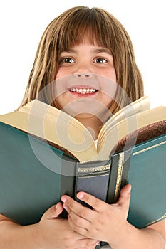Happy Girl With Big Book