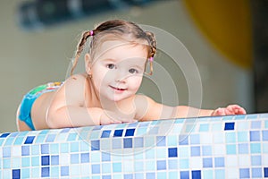 Happy Girl Child Baby In Swimming Pool
