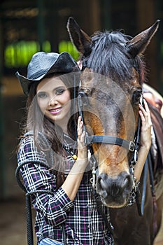 Happy girl and her horse