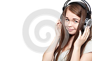 Happy girl listening to the music