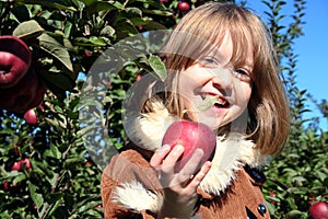 Happy Girl offers fresh apple