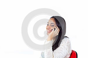 Happy girl on the phone