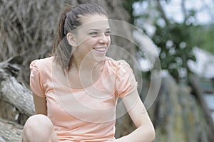 Happy girl posing in nature