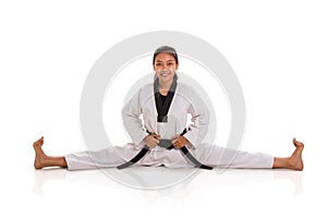 Taekwondo girl split photo