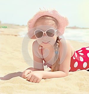 Happy girl at sea beach