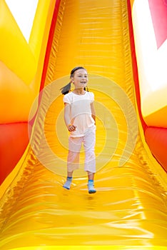 Happy Girl on Slide