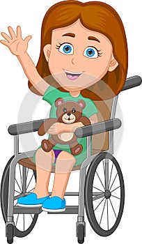 Happy girl on a wheelchair