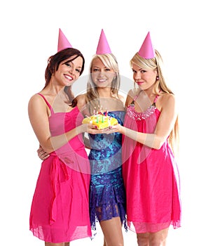 Contento le ragazze con festa di compleanno 