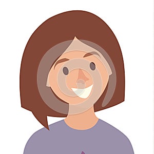 Happy girls icon vector. Young woman icon illustration. Face of people icon flat cartoon style