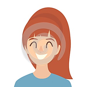 Happy girls icon vector. Young woman icon illustration. Face of people icon flat cartoon style.