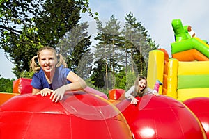 Happy Girls on Jupming House photo