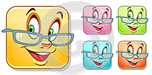 Happy glasses Emoticons Collection