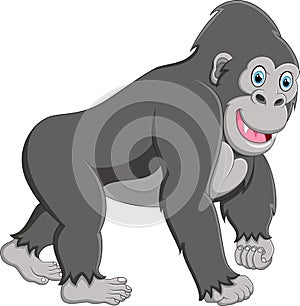 Happy gorilla cartoon