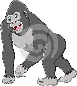 Happy gorilla cartoon