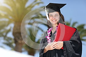 Happy graduate woman