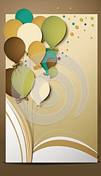 Happy graduation background with balloons earth colors