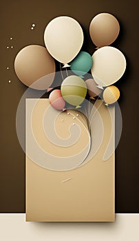 Happy graduation background with balloons earth colors