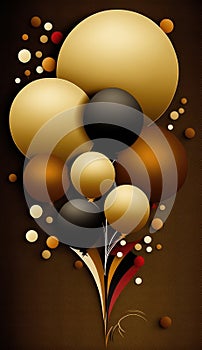 Happy graduation background with balloons earth colors