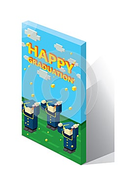 happy graduation card. Vector illustration decorative design