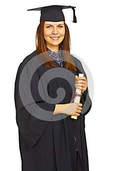 Happy graduation student isolated