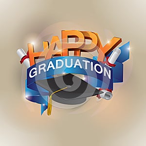 Happy graduation. Vector illustration decorative background design