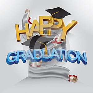 happy graduation. Vector illustration decorative design