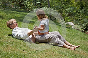 Happy grandmother and grandchild