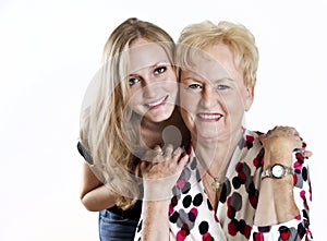 Happy Grandmother and Granddaughter photo