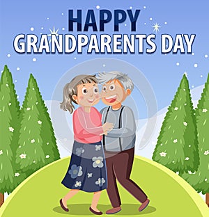 Happy grandparent day in nature background