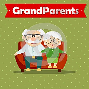 Happy Grandparent Day, vector illustration. Design for grandmother, grandfather Day. Can be used as a greeting card