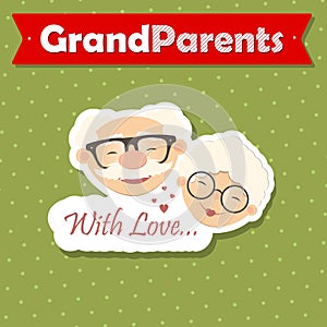 Happy Grandparent Day, vector illustration. Design for grandmother, grandfather Day. Can be used as a greeting card