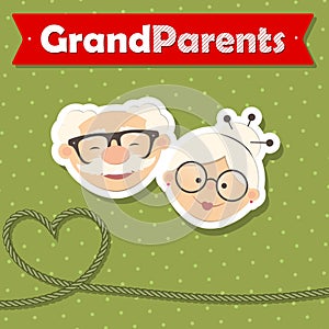 Happy Grandparent Day, vector illustration. Design for grandmother, grandfather Day. Can be used as a greeting card