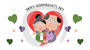 Happy grandparent`s day web banner illustration vector