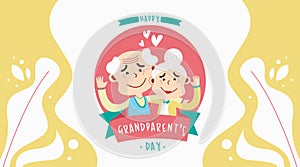 Happy grandparent`s day web banner illustration vector