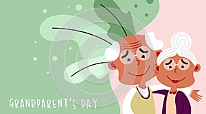 Happy grandparent`s day web banner illustration vector