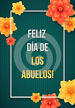 Happy Grandparents Day Greeting Card. Spanish Calligraphy Poster photo