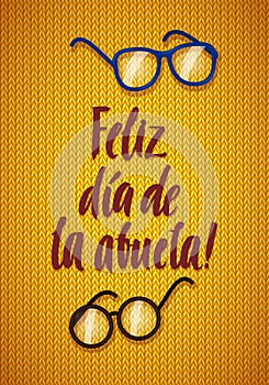 Happy Grandparents Day Greeting Card. Spanish Calligraphy Poster photo