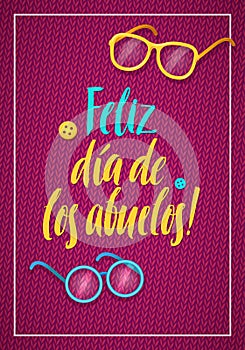 Happy Grandparents Day Greeting Card. Spanish Calligraphy Poster photo