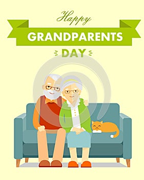 Happy grandparents day poster.