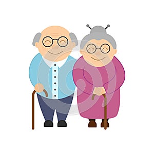 Happy grandparents. Elderly people. Grandparent`s day