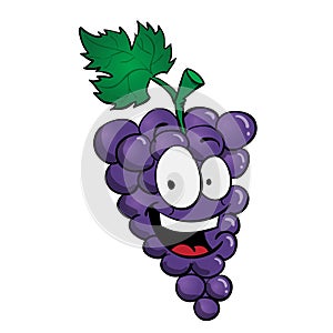 Happy grape smiling with big eyes