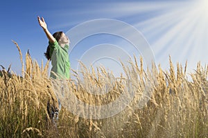 Happy in the grass photo