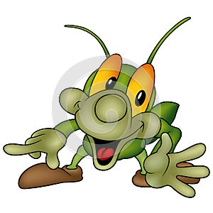 Happy green bug