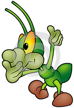 Happy Green Bug - standing