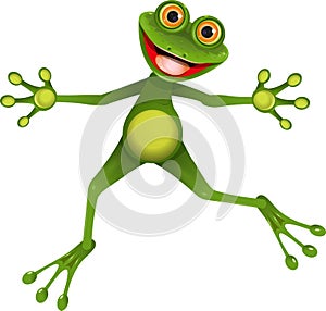 Happy green frog