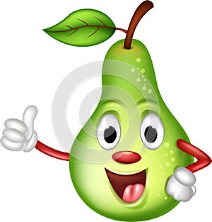 Happy green pear thumbs up