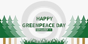 Happy greenpeace day banner, september 15