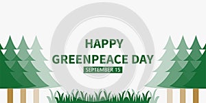 Happy greenpeace day banner, september 15 photo