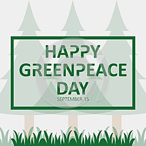 Happy greenpeace day for social media post, september 15,